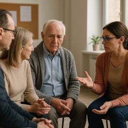 Samtalegruppe der pårørende til personer med demens deler erfaringer og får støtte